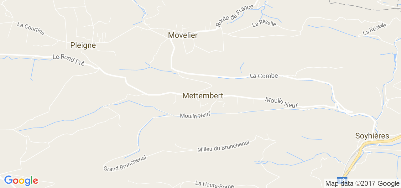 map de la ville de Mettembert