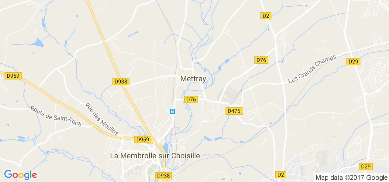 map de la ville de Mettray