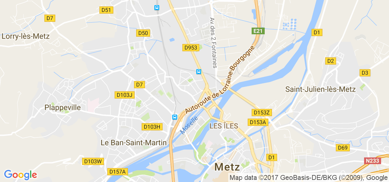 map de la ville de Metz