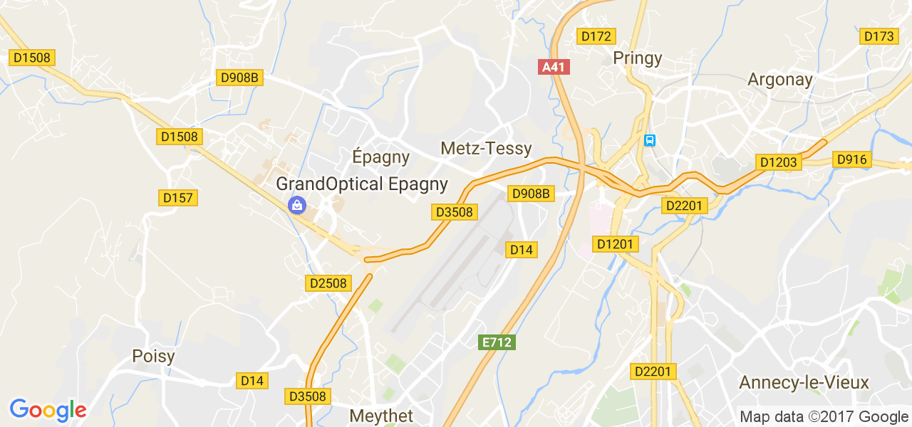 map de la ville de Metz-Tessy