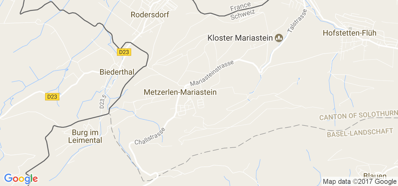 map de la ville de Metzerlen-Mariastein