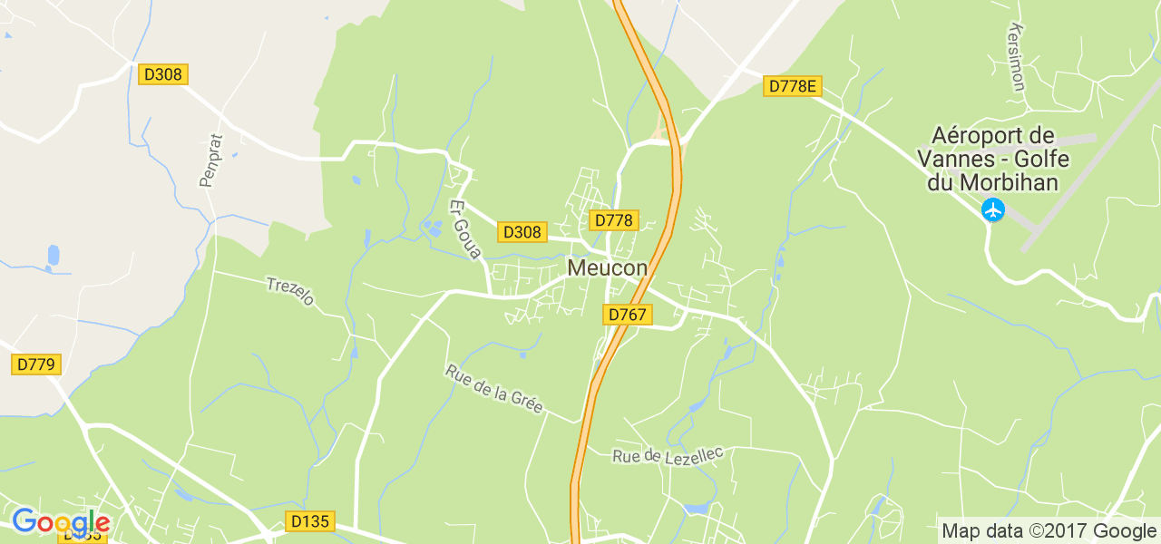 map de la ville de Meucon