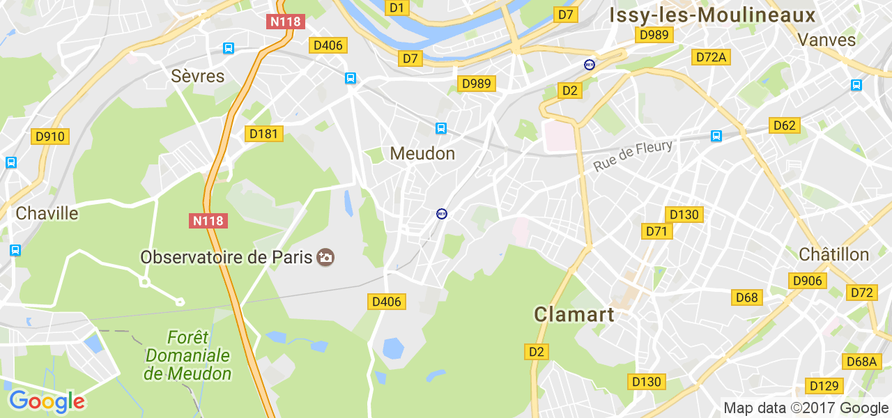 map de la ville de Meudon