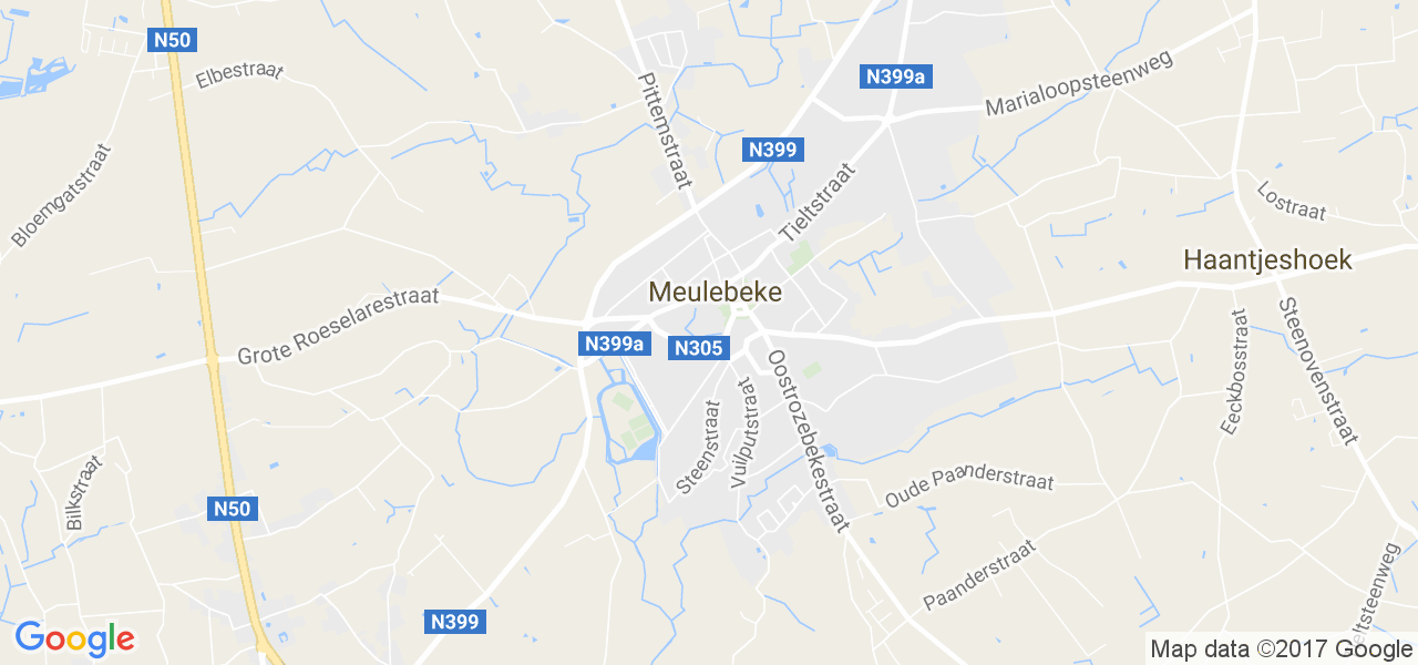 map de la ville de Meulebeke