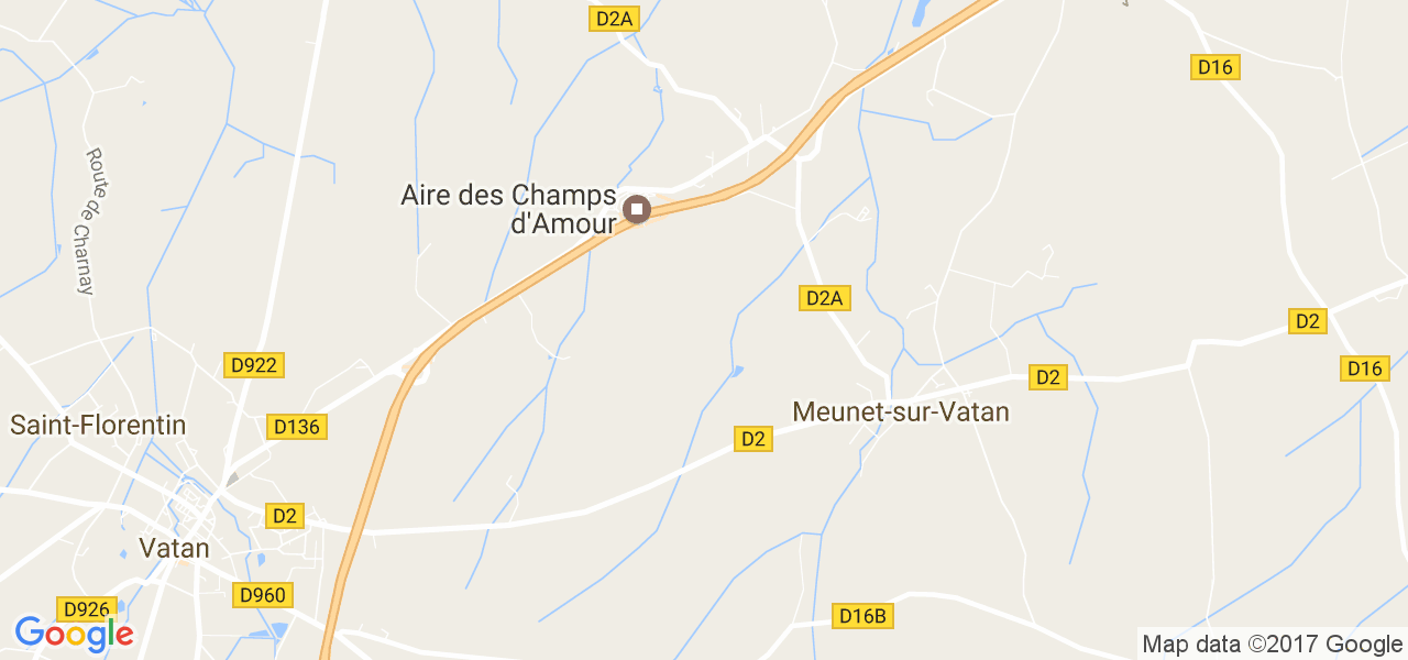 map de la ville de Meunet-sur-Vatan