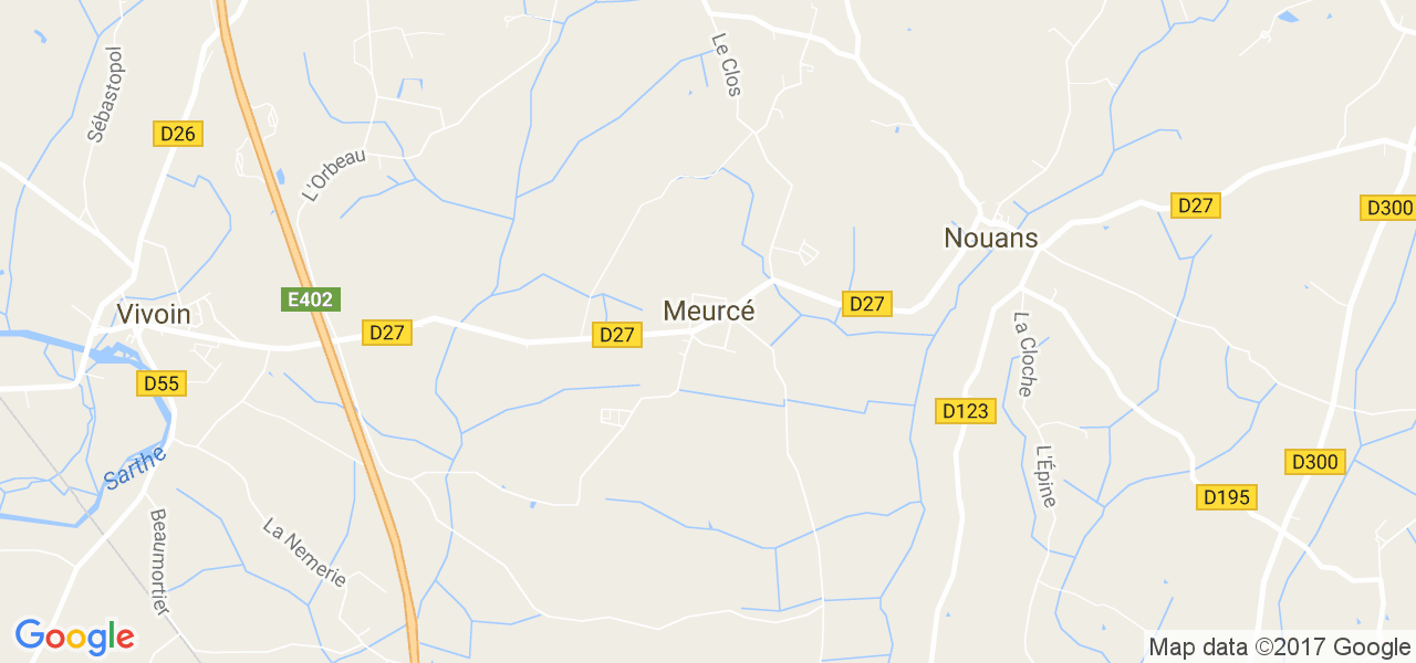 map de la ville de Meurcé