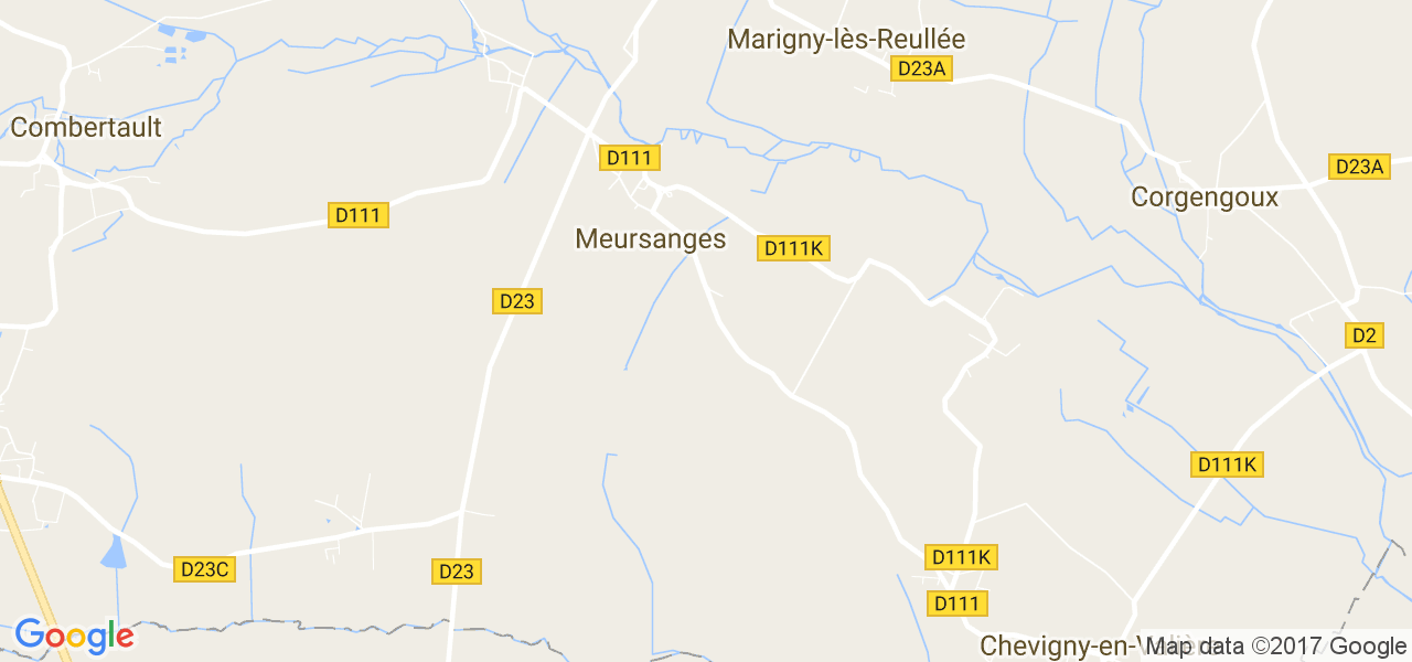 map de la ville de Meursanges