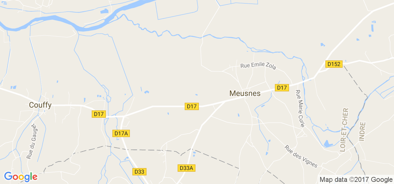 map de la ville de Meusnes