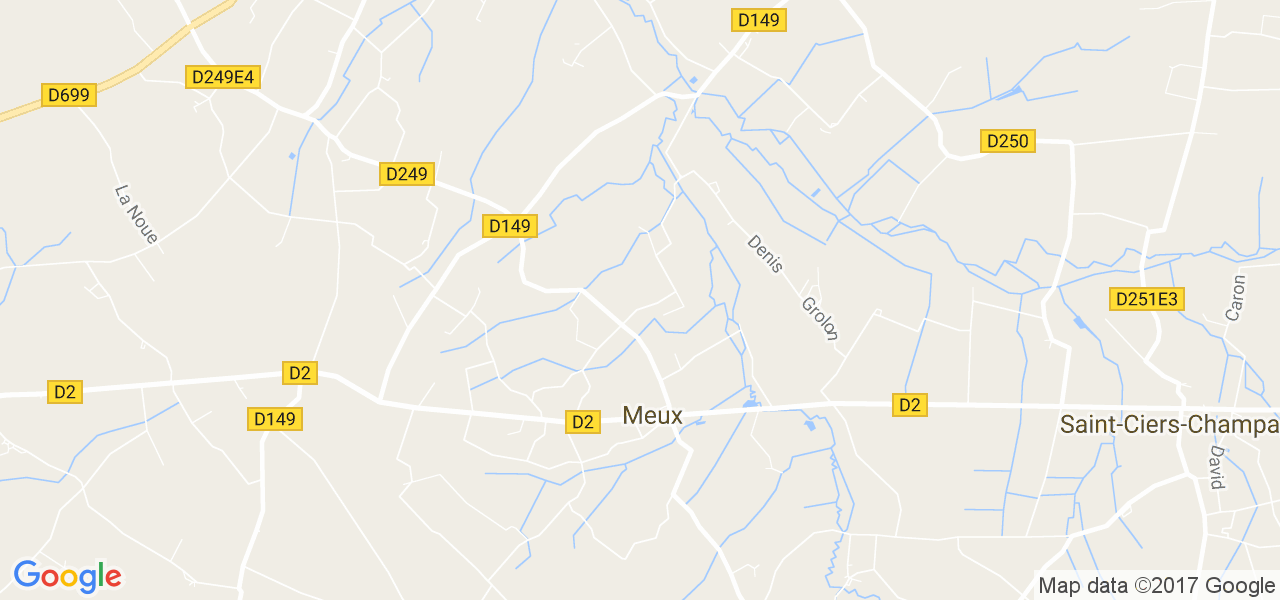 map de la ville de Meux