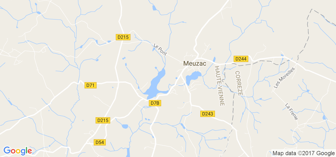 map de la ville de Meuzac