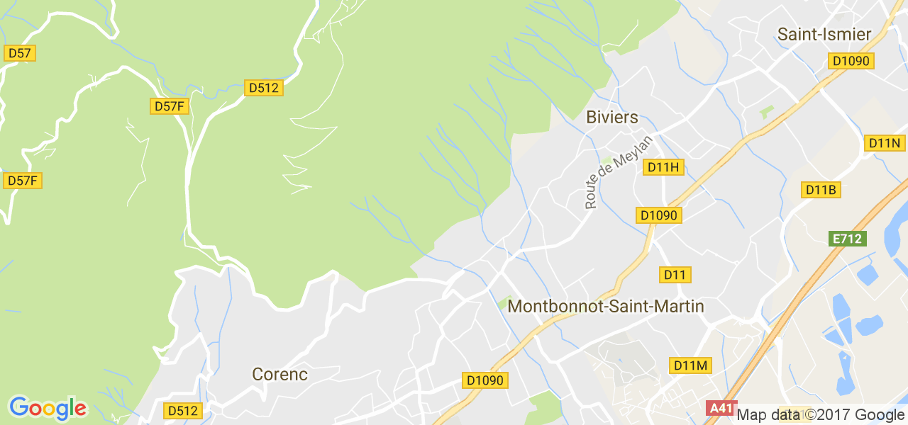 map de la ville de Meylan