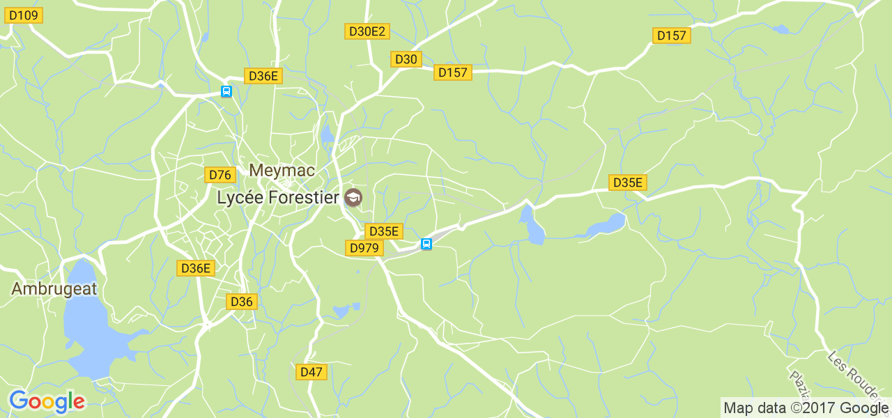 map de la ville de Meymac