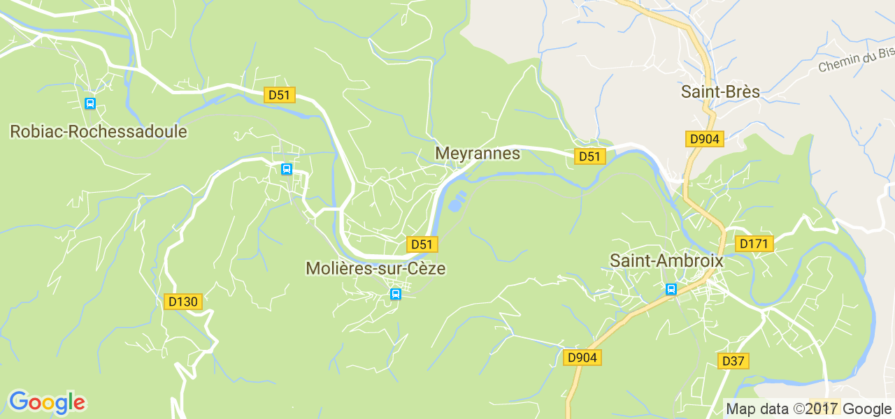 map de la ville de Meyrannes