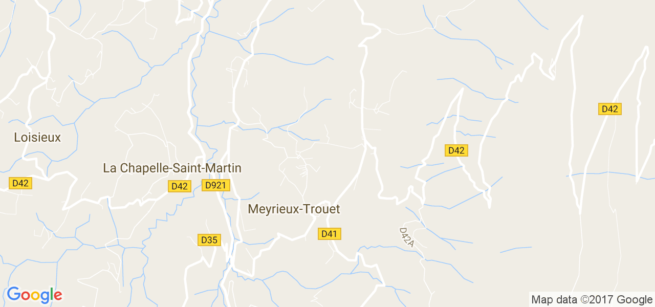 map de la ville de Meyrieux-Trouet