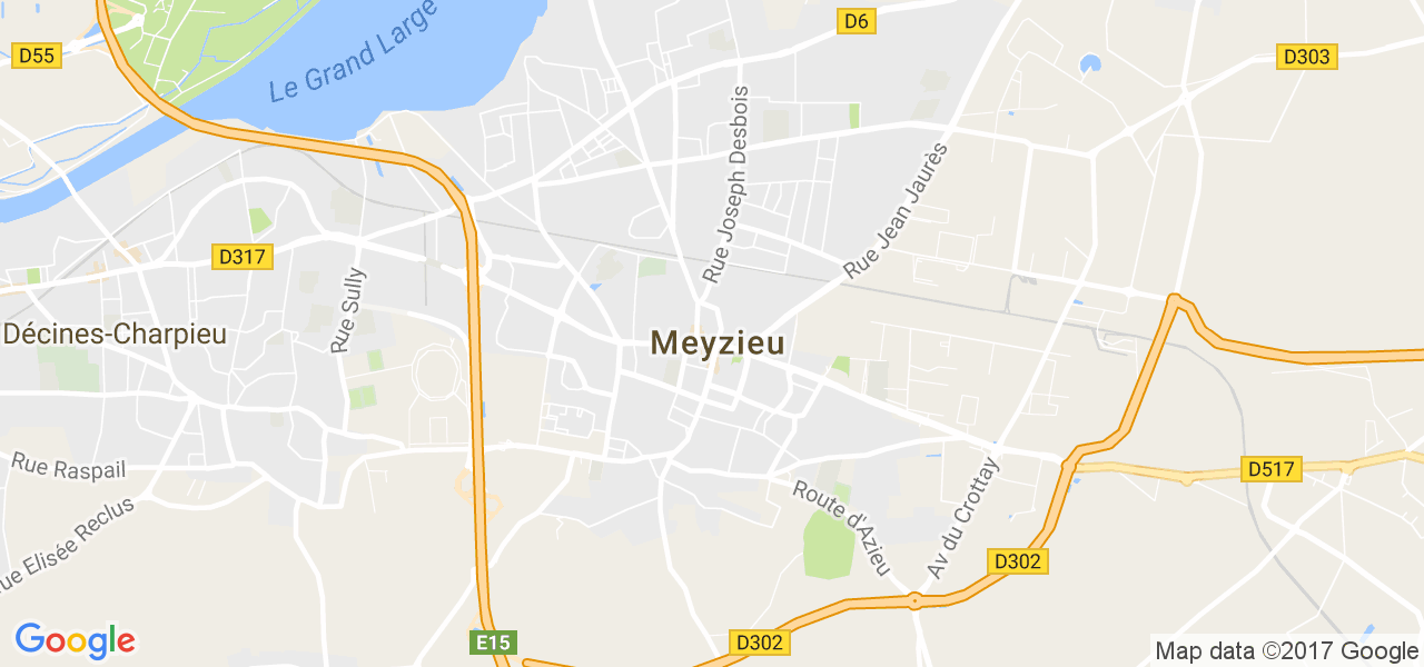 map de la ville de Meyzieu