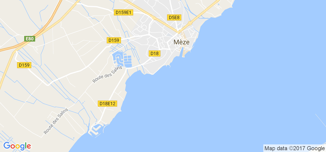 map de la ville de Mèze