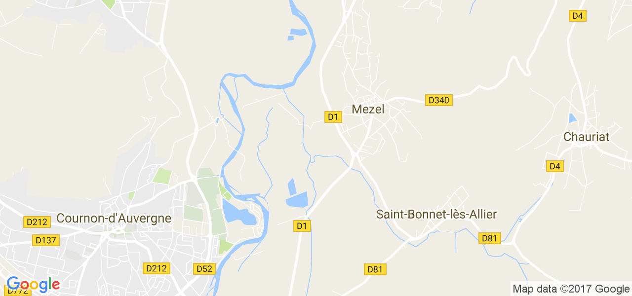map de la ville de Mézel
