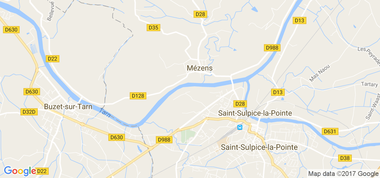 map de la ville de Mézens