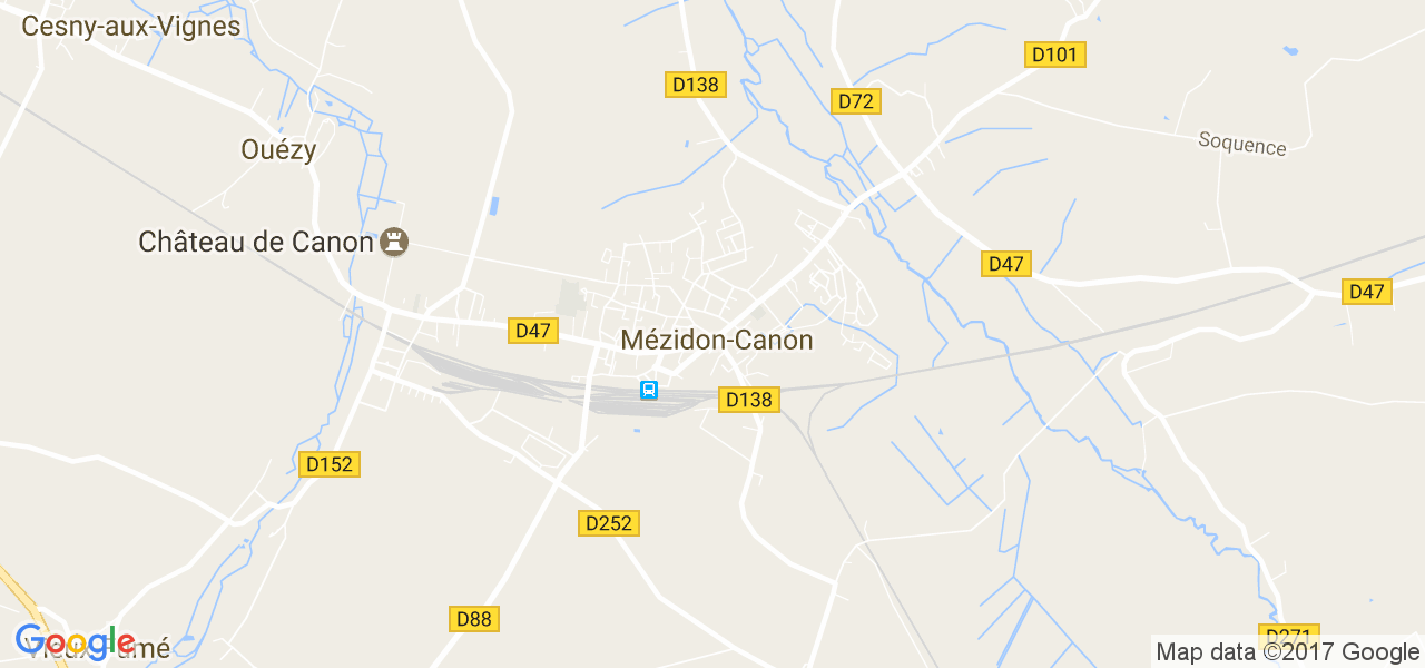 map de la ville de Mézidon-Canon