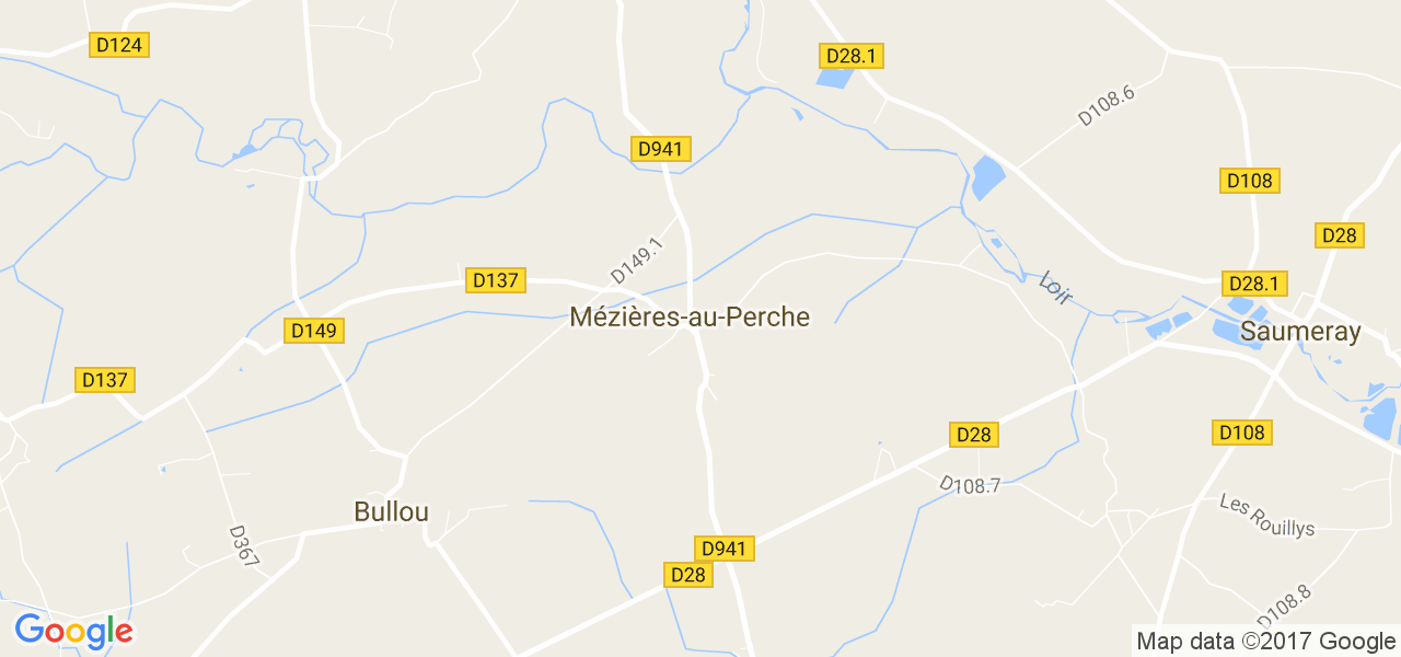 map de la ville de Mézières-au-Perche