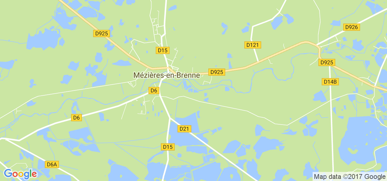 map de la ville de Mézières-en-Brenne