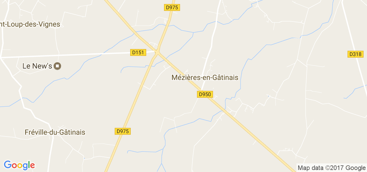 map de la ville de Mézières-en-Gâtinais