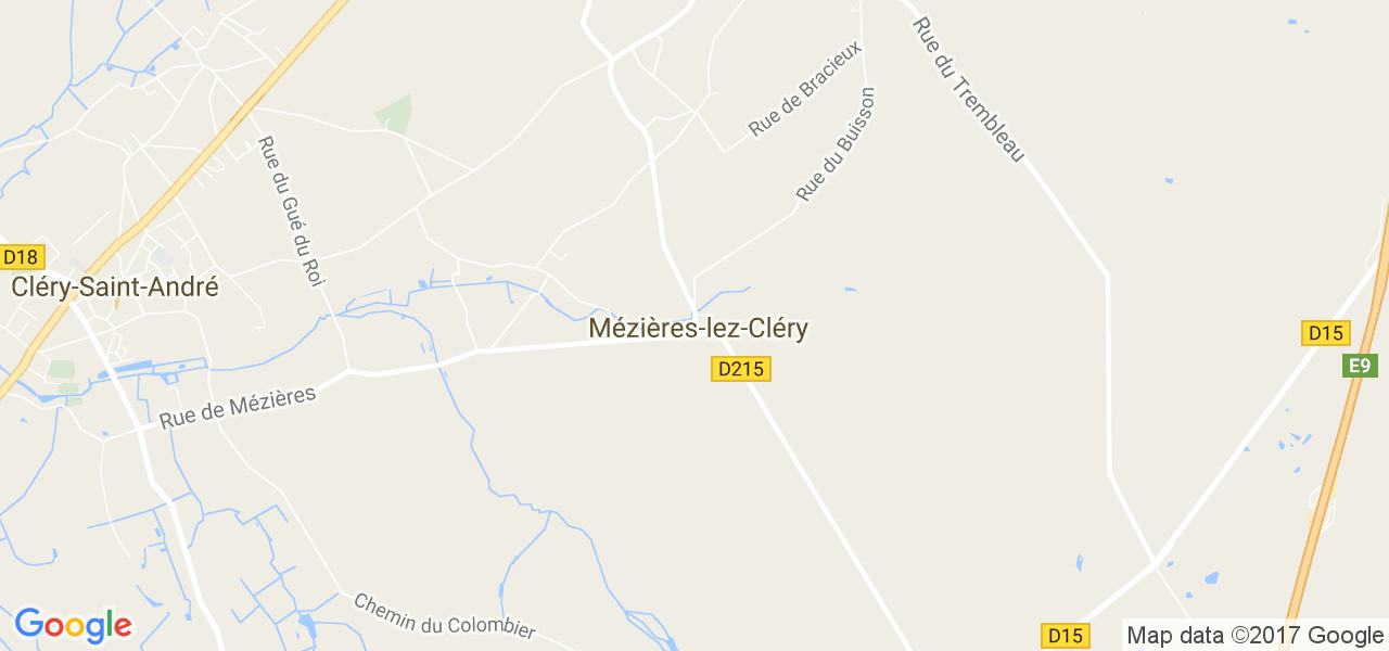 map de la ville de Mézières-lez-Cléry