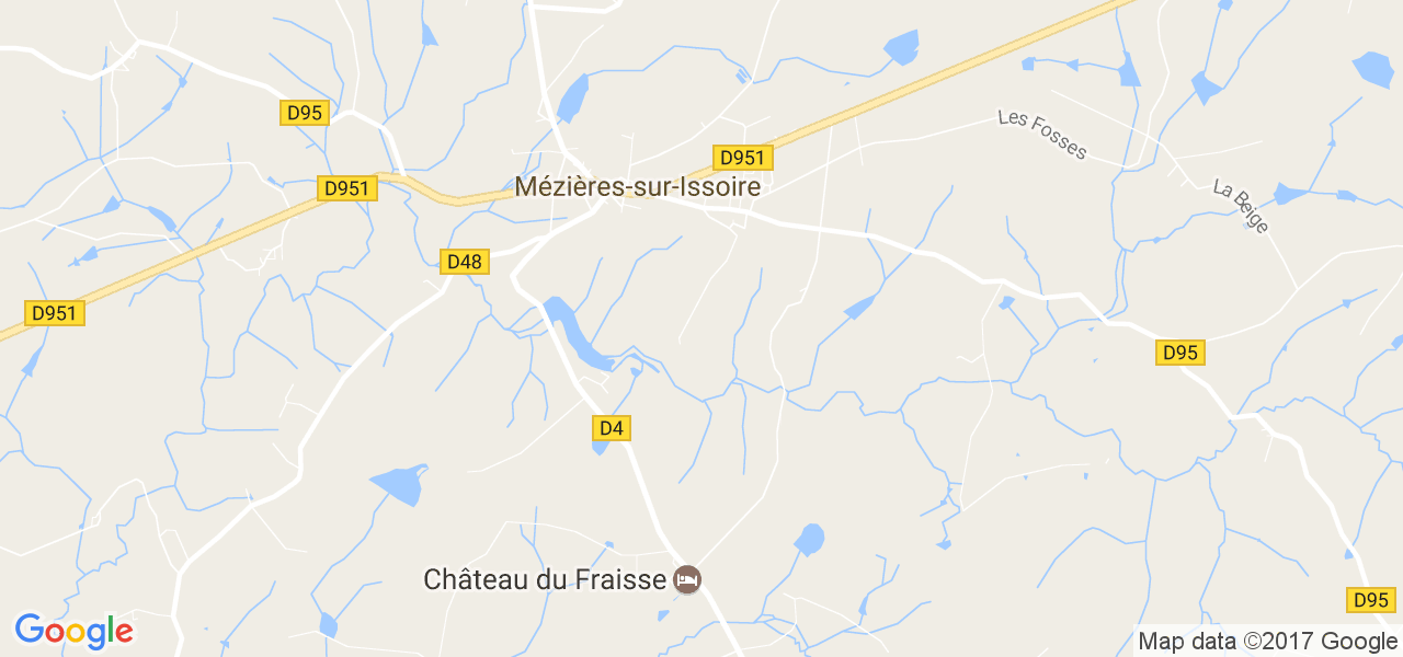 map de la ville de Mézières-sur-Issoire