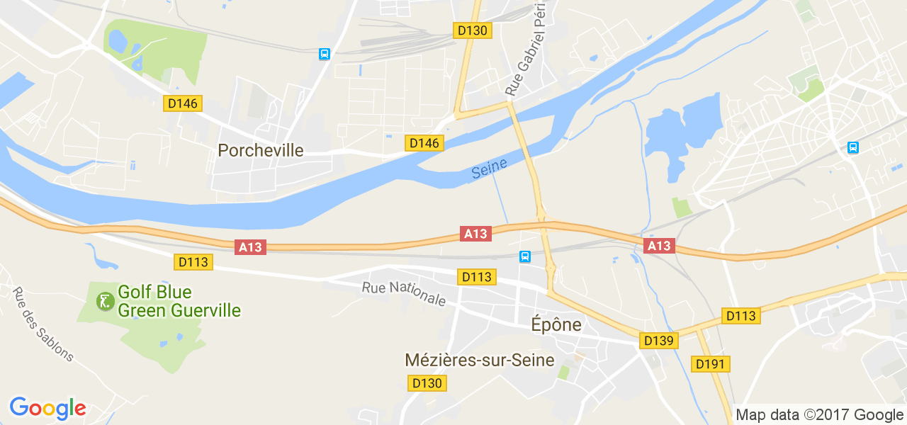 map de la ville de Mézières-sur-Seine