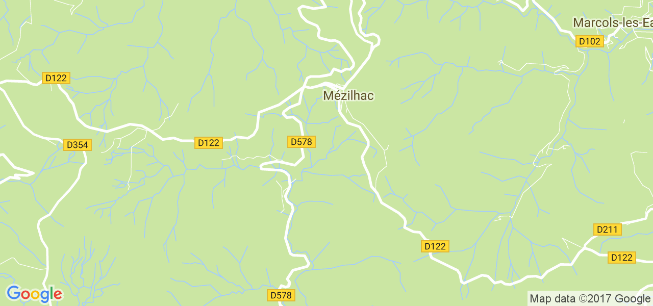 map de la ville de Mézilhac