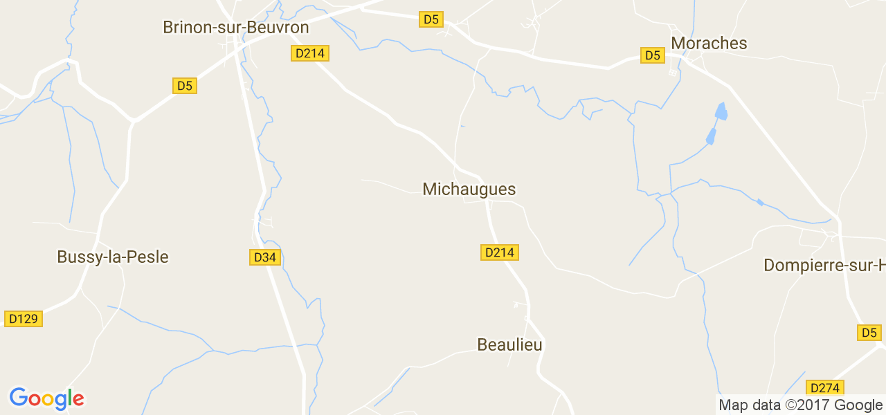 map de la ville de Michaugues