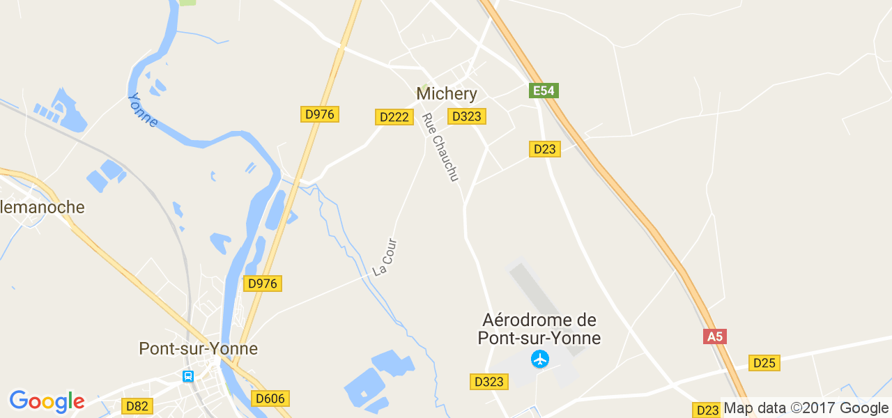 map de la ville de Michery