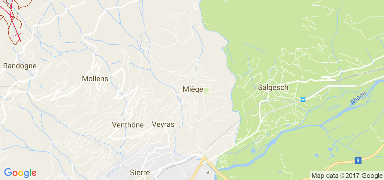 map de la ville de Miège