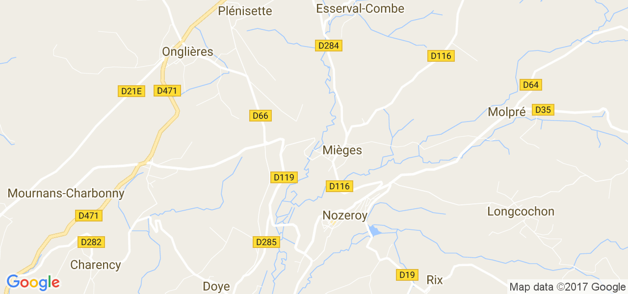 map de la ville de Mièges