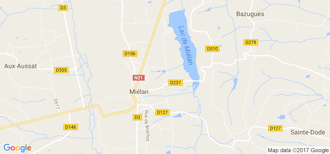 map de la ville de Miélan