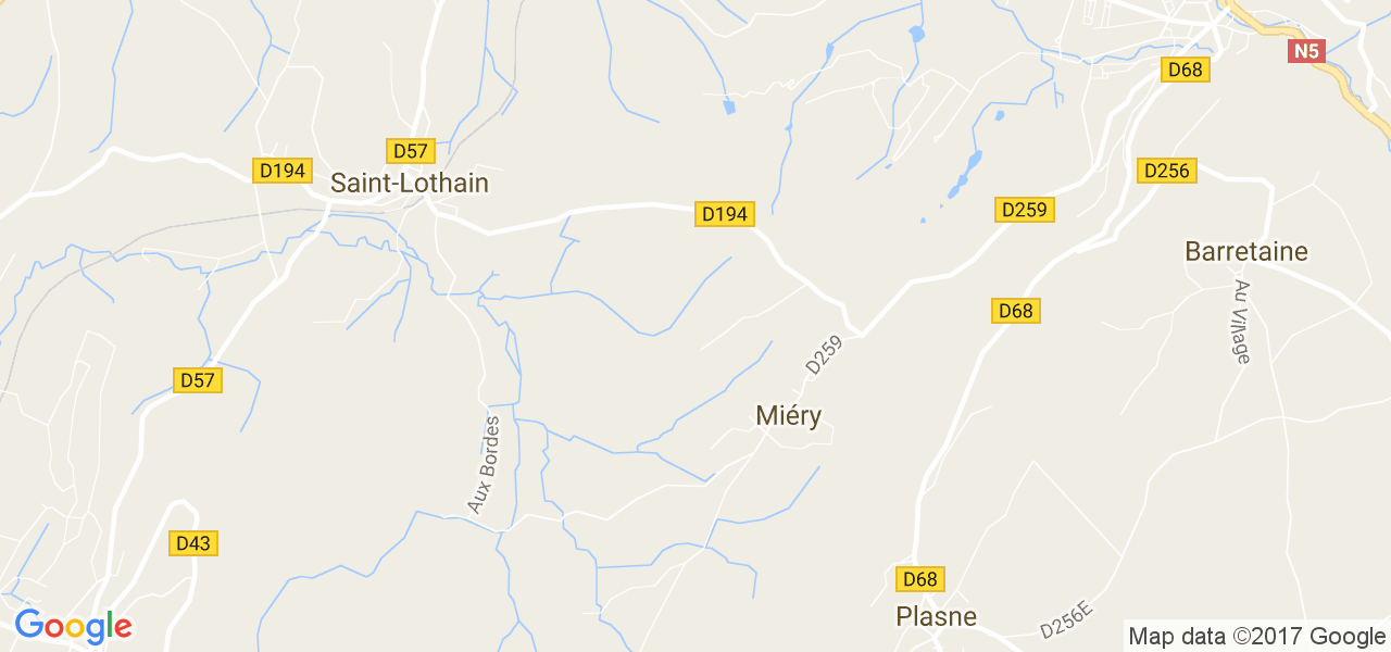 map de la ville de Miéry