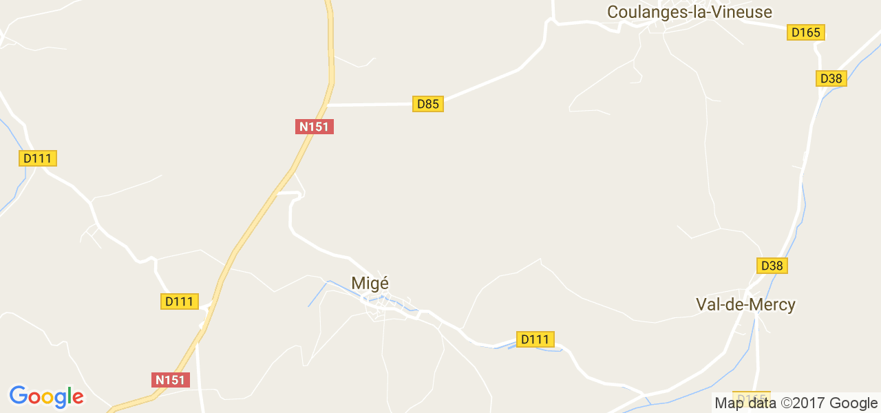 map de la ville de Migé