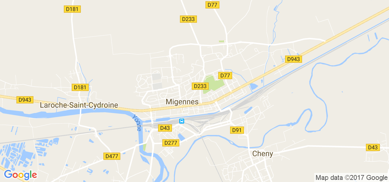 map de la ville de Migennes