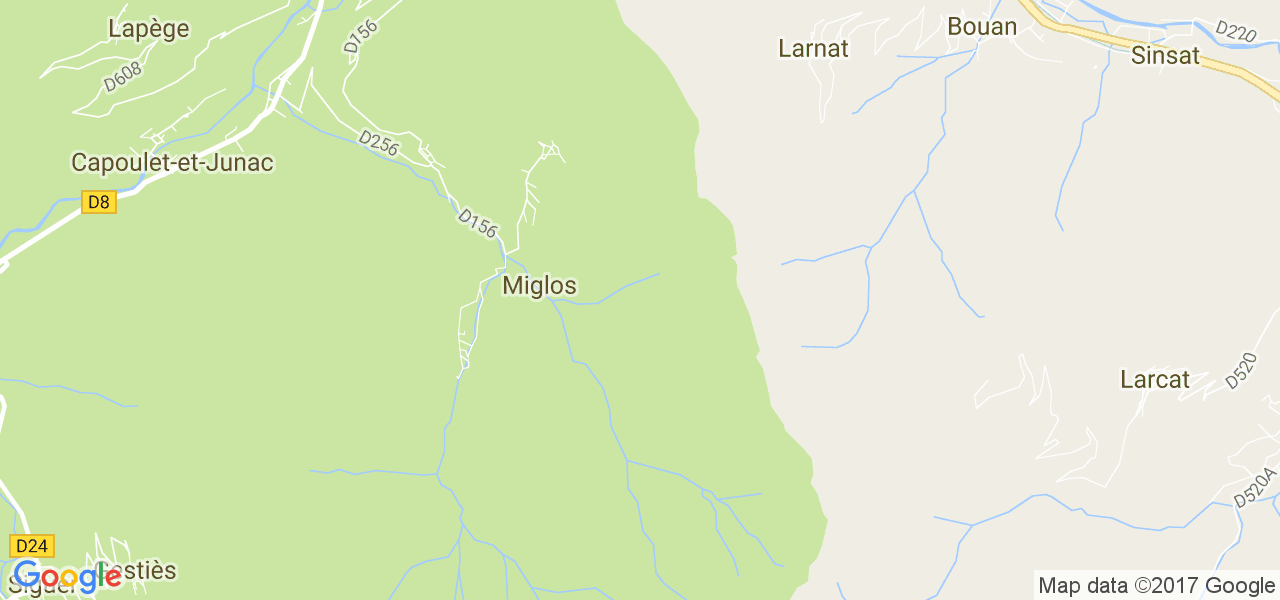 map de la ville de Miglos