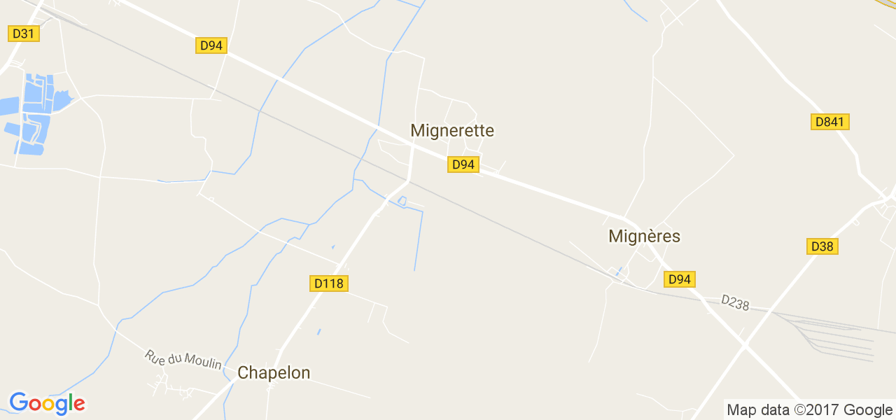 map de la ville de Mignerette