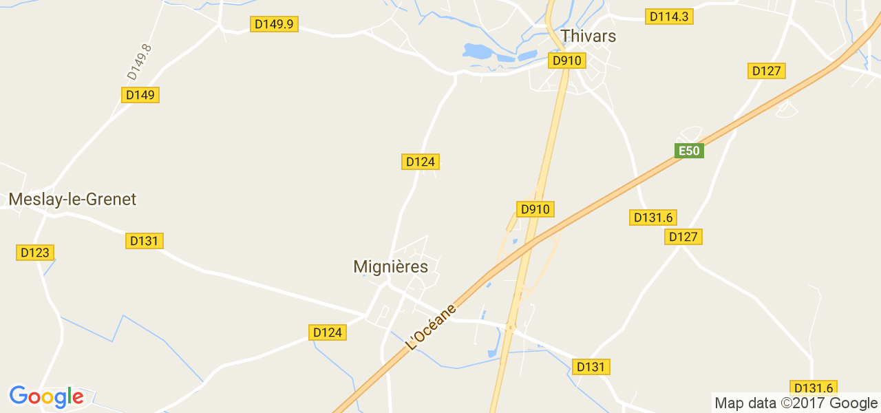 map de la ville de Mignières