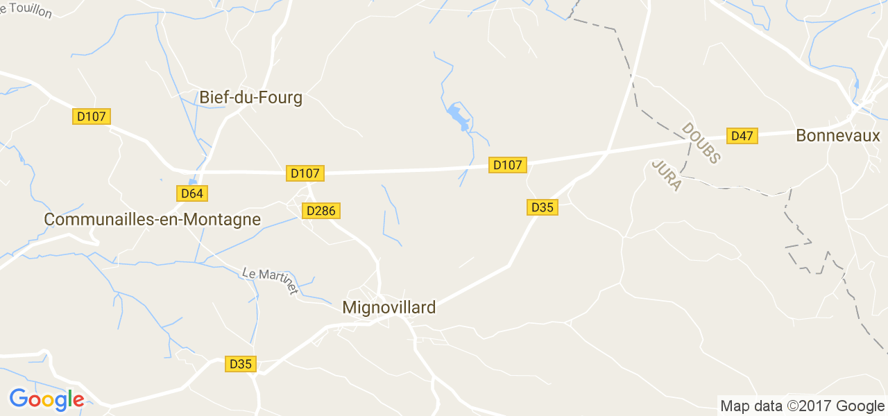 map de la ville de Mignovillard