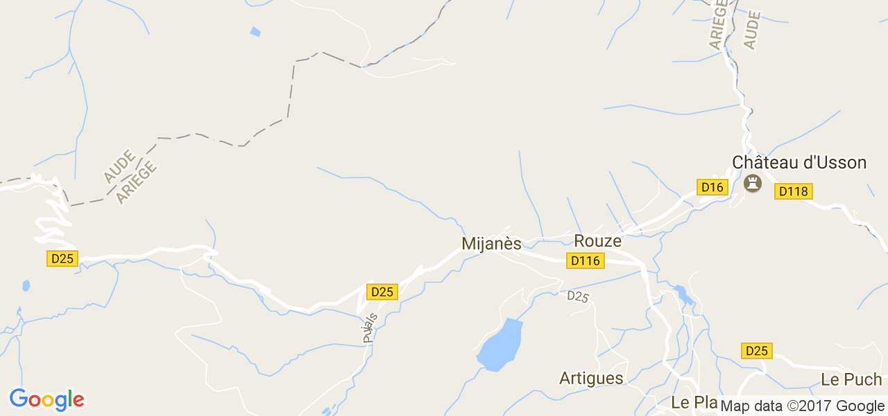 map de la ville de Mijanès