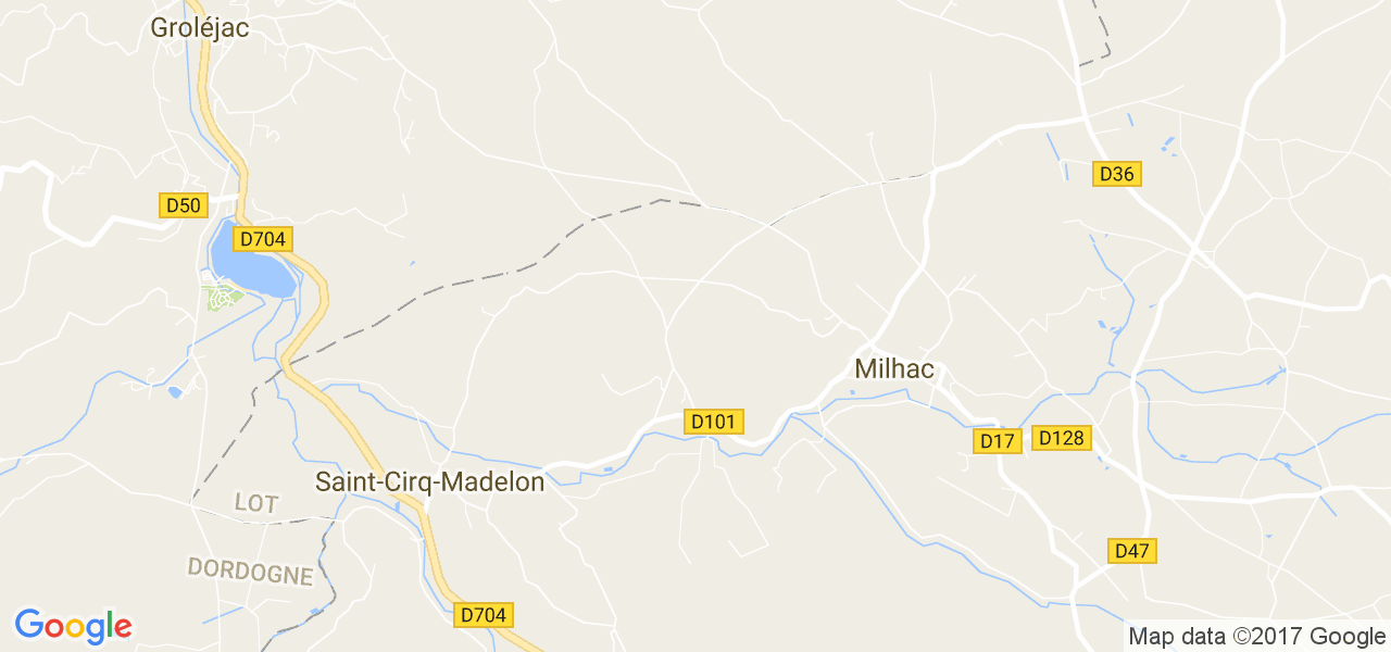 map de la ville de Milhac