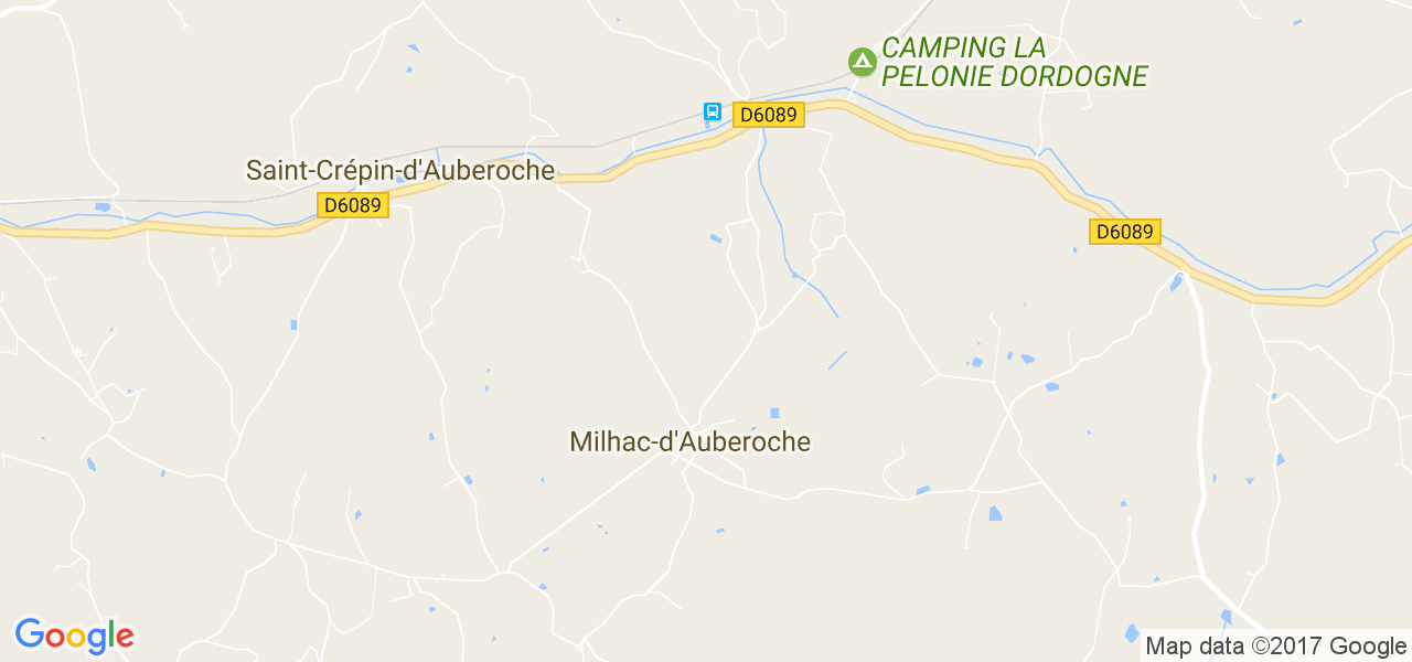 map de la ville de Milhac-d'Auberoche