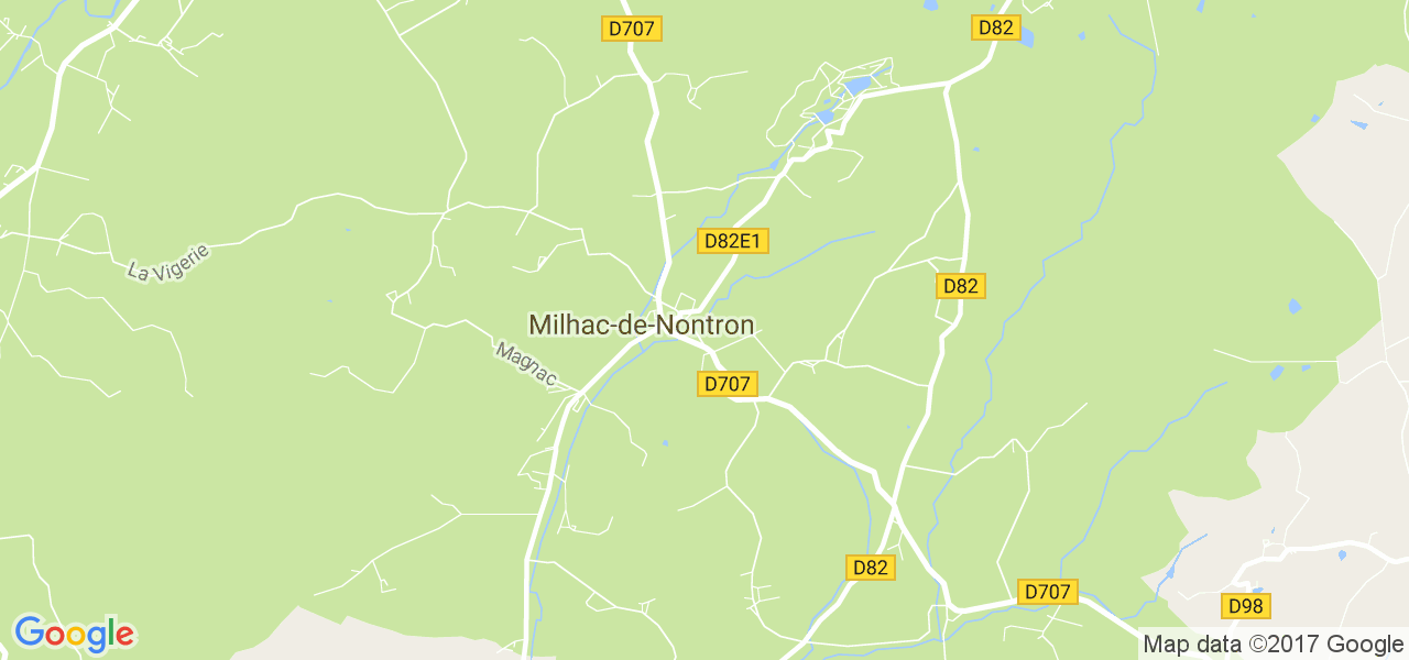 map de la ville de Milhac-de-Nontron