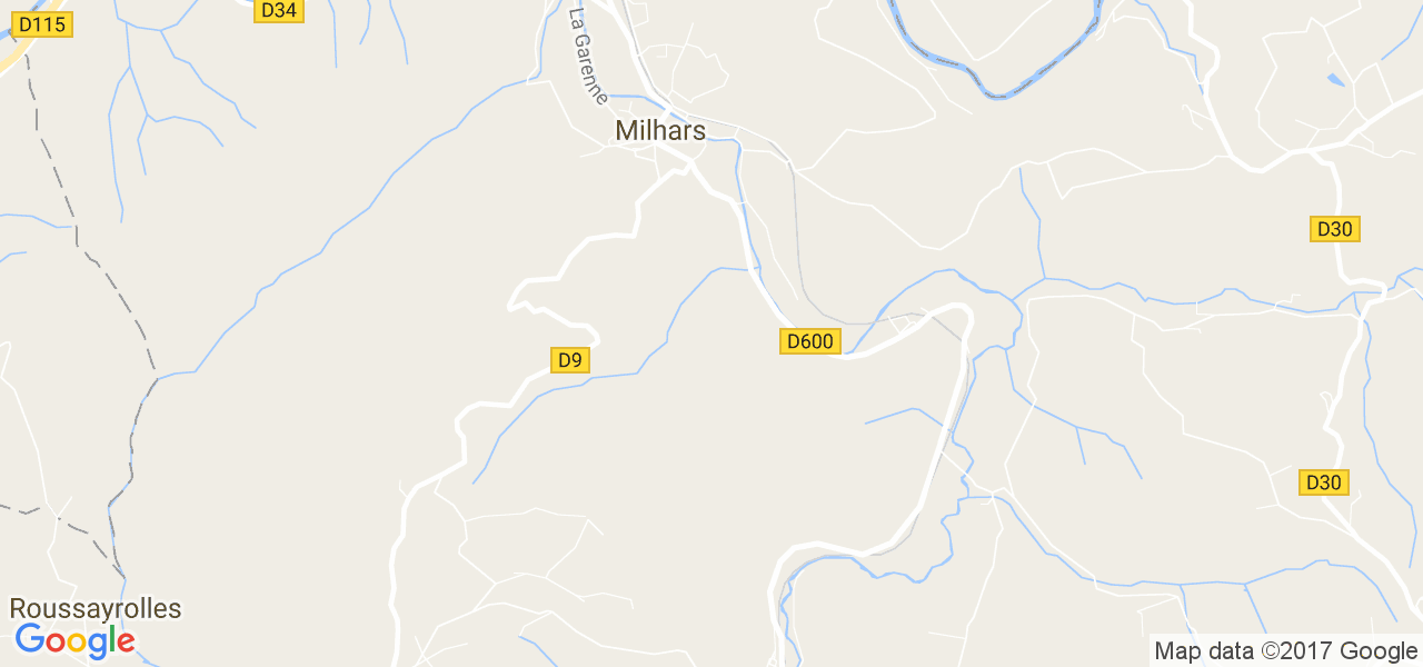 map de la ville de Milhars