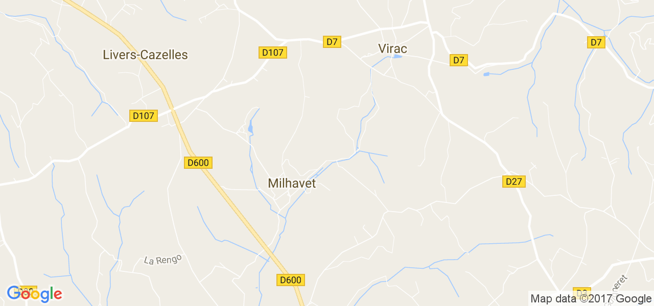 map de la ville de Milhavet