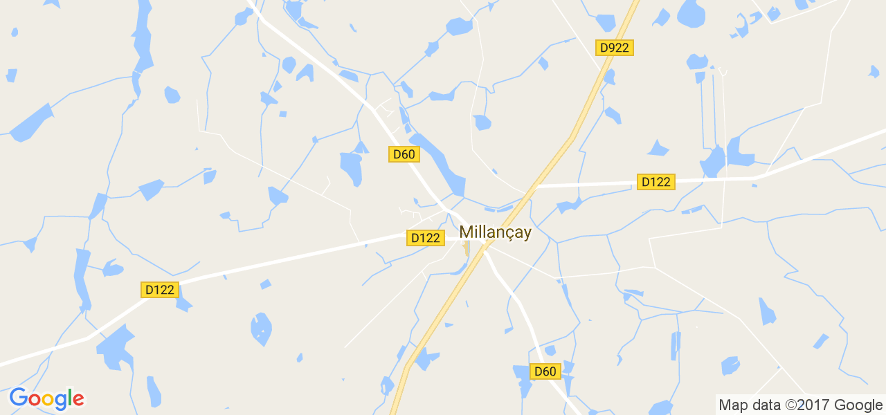 map de la ville de Millançay