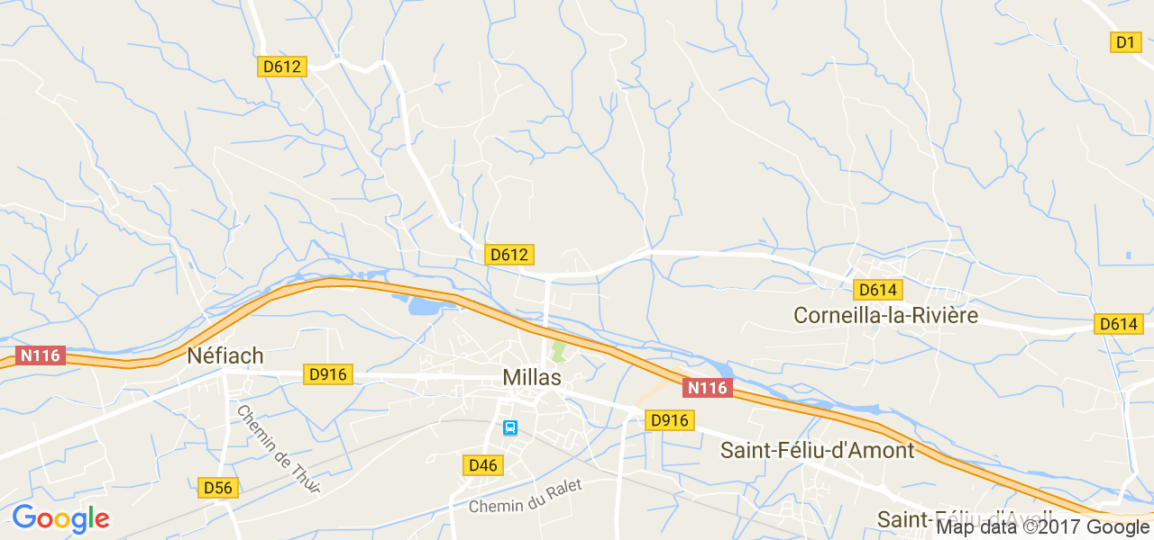 map de la ville de Millas